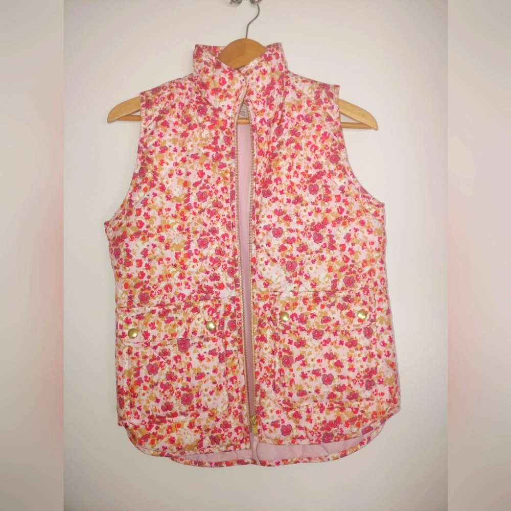 Jcrew Womens Floral Zip Up Vest